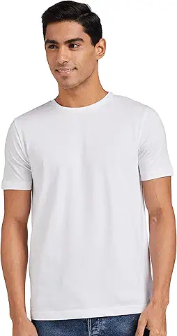 Amazon Brand - Symbol Men's Solid Cotton T Shirt | Round Neck | Half Sleeve | Plain-Regular Fit