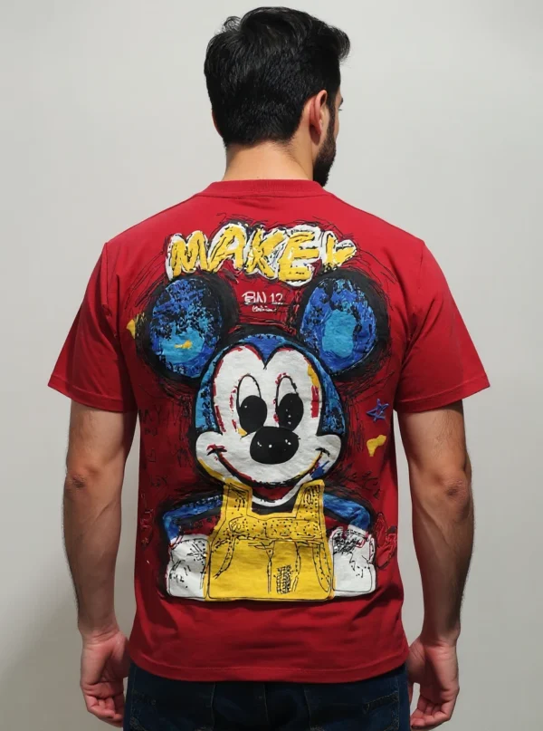 Mickey Graffiti Drop Shoulder T-Shirt
