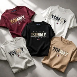 Premium Tommy Jeans Style T-Shirt  – Classic 1985 Printed Casual Wear